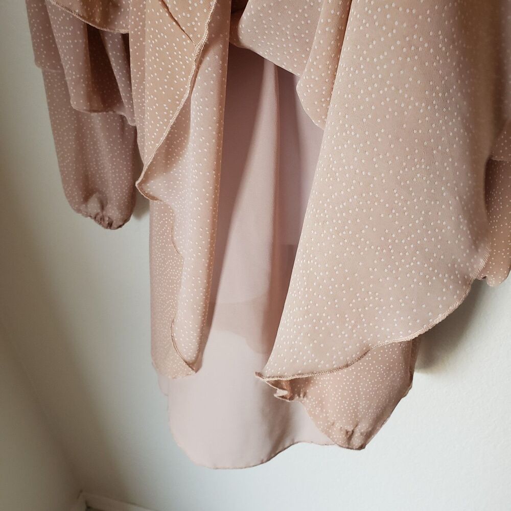 Flowing Ruffle V-Neck Chiffon Dress - Picture 6 of 6